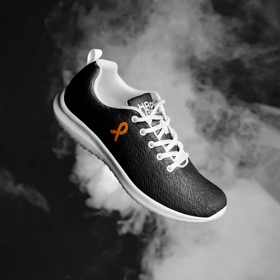 White HApex Gear White Logo Cancer Awareness Orange Ribbon. Black Women's Athletic Shoes product image (12)