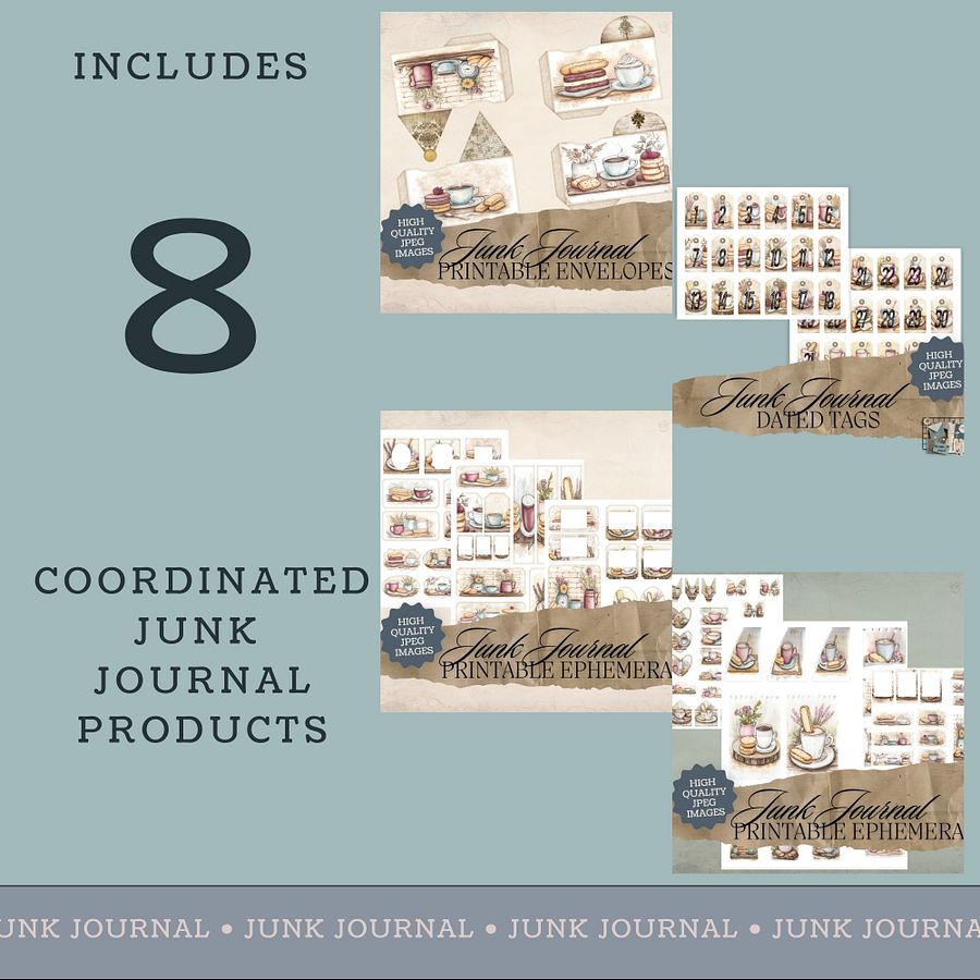 Coffee & Biscuits - Junk Journal Bundle V5 product image (2)