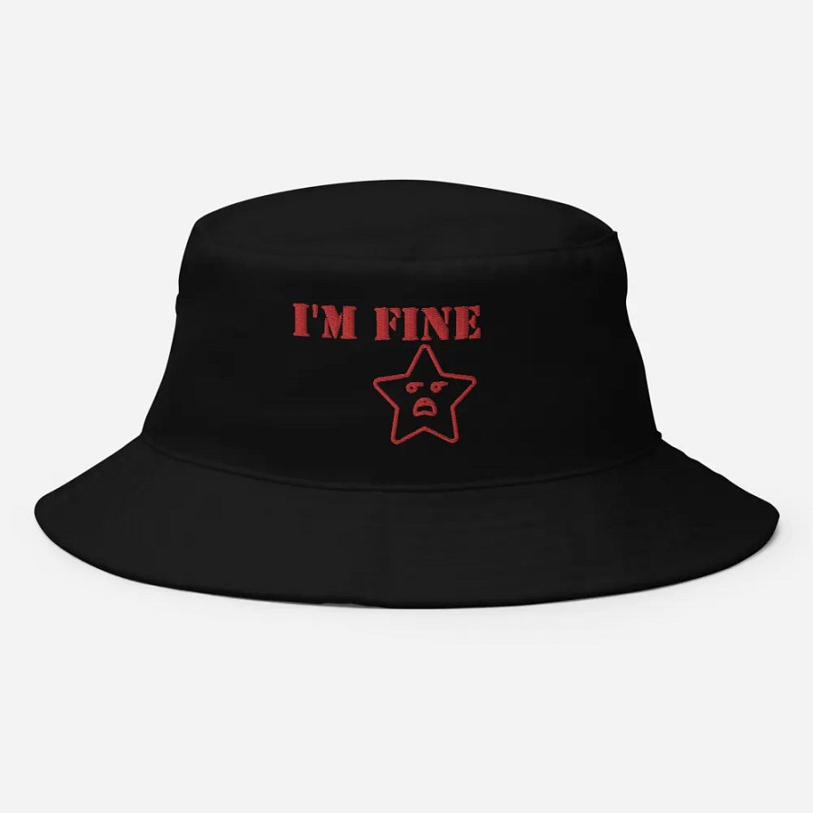 I'm Fine AMG Distressed Star Bucket Hat product image (10)