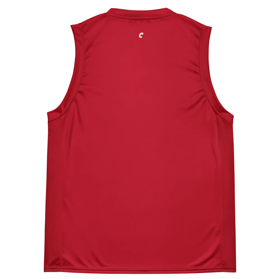 Recycled Unisex Red Basketball Jersey product image (2)