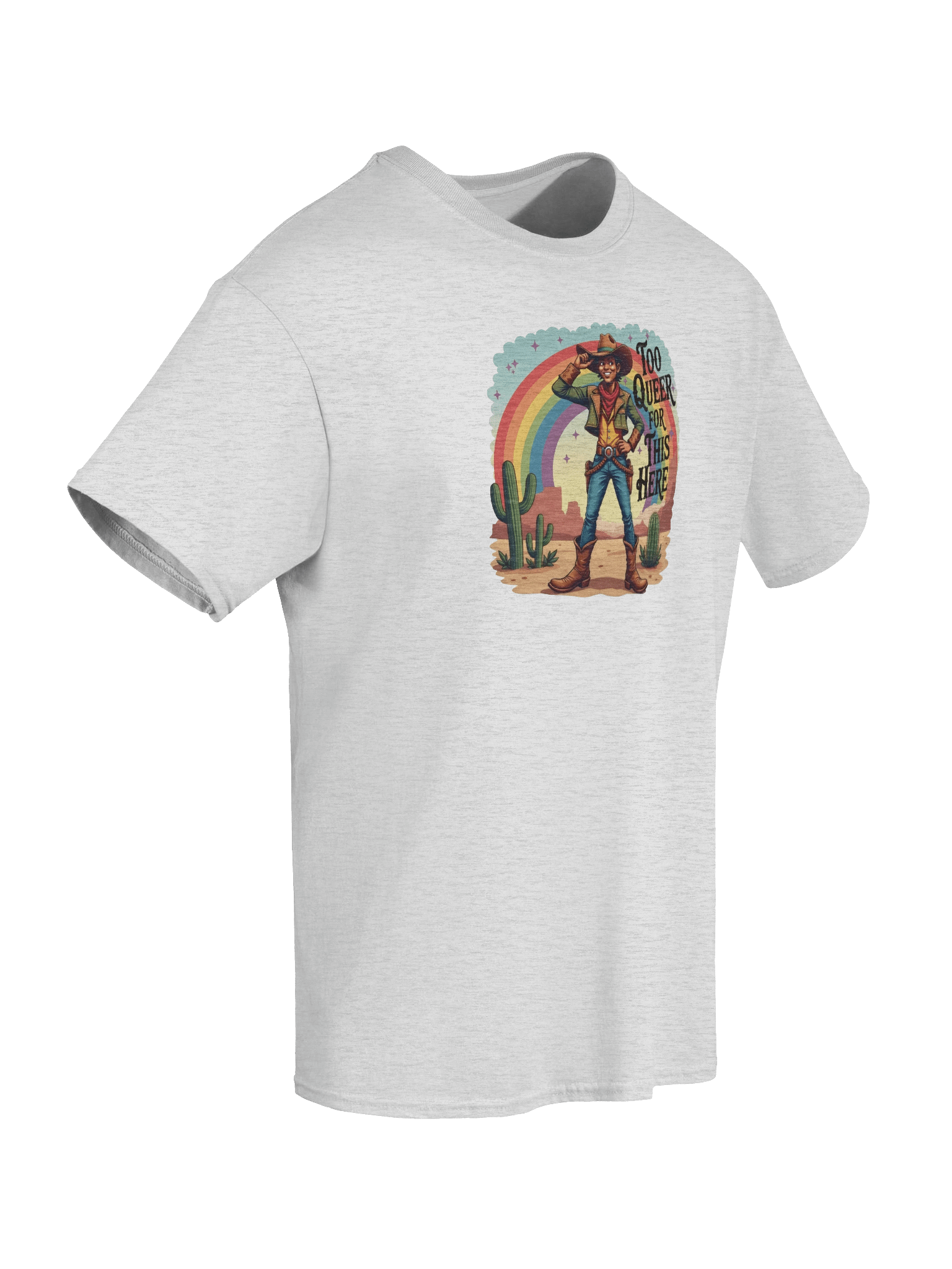 Cowboy Too Queer For This Here Light Version Unisex Heavyweight Graphic T-Shirt product image (2)