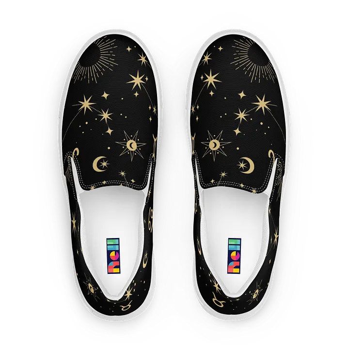 Celestial Zodiac Slip-On Shoes Astrology-Inspired Men's Canvas Sneakers for Spiritual & Cosmic Style product image (1)