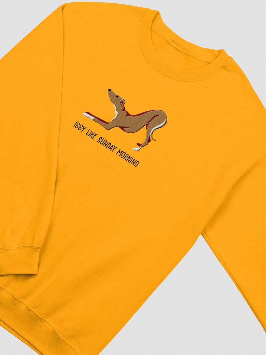Iggy Like Sunday Morning Sweatshirt (Embroidered) of an Italian Greyhound(Brown) product image (12)