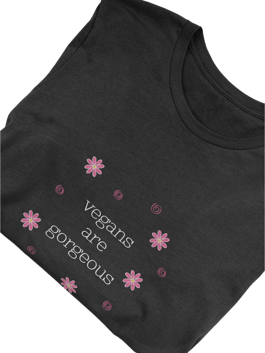 “Vegans Are Gorgeous” Unisex Black T-Shirt product image (3)