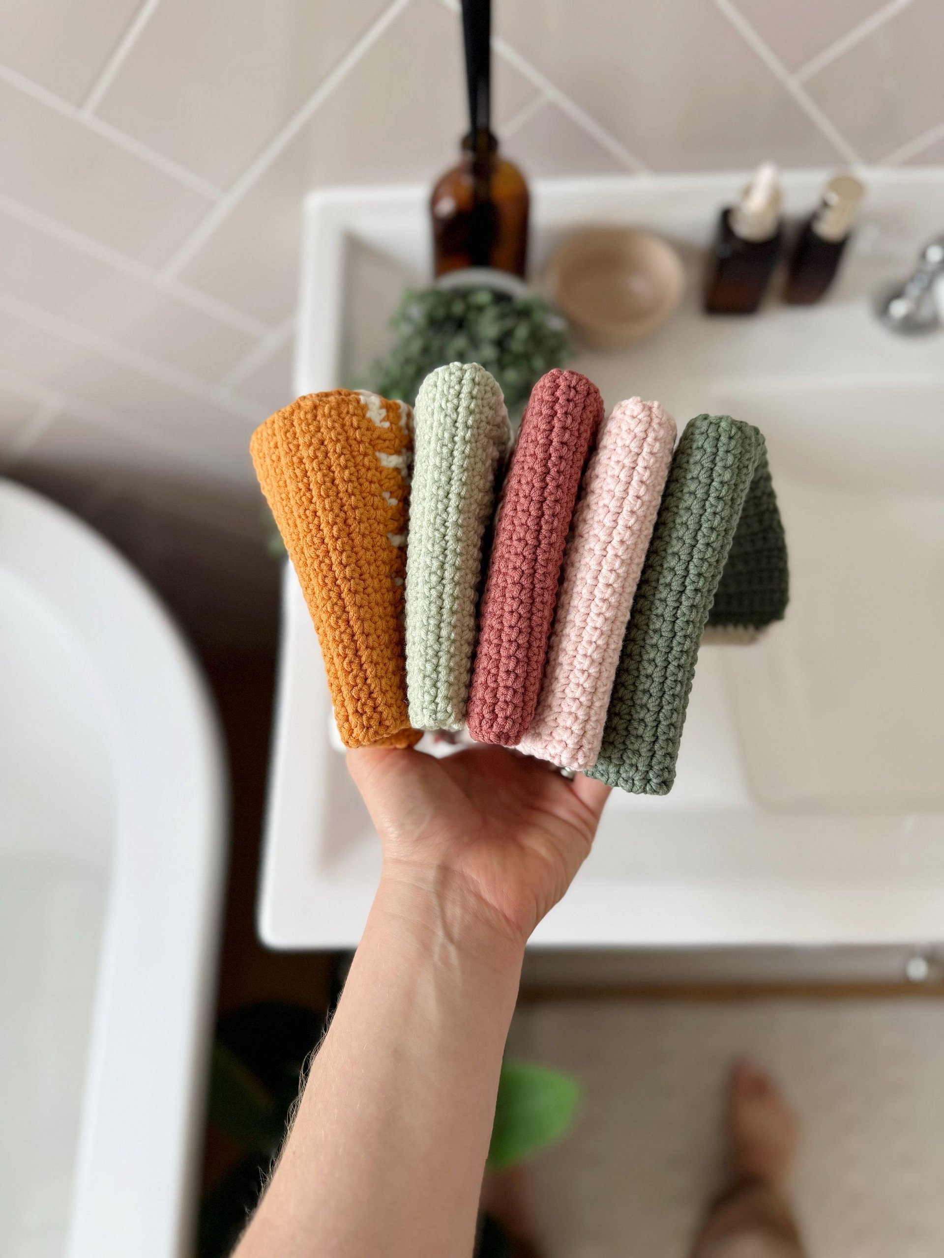 CROCHET PATTERN & VIDEO - 5 Inset Mosaic Crochet Washcloth Patterns product image (4)