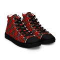 Red Vintage Plaid Men's High Top Shoes product image (1)