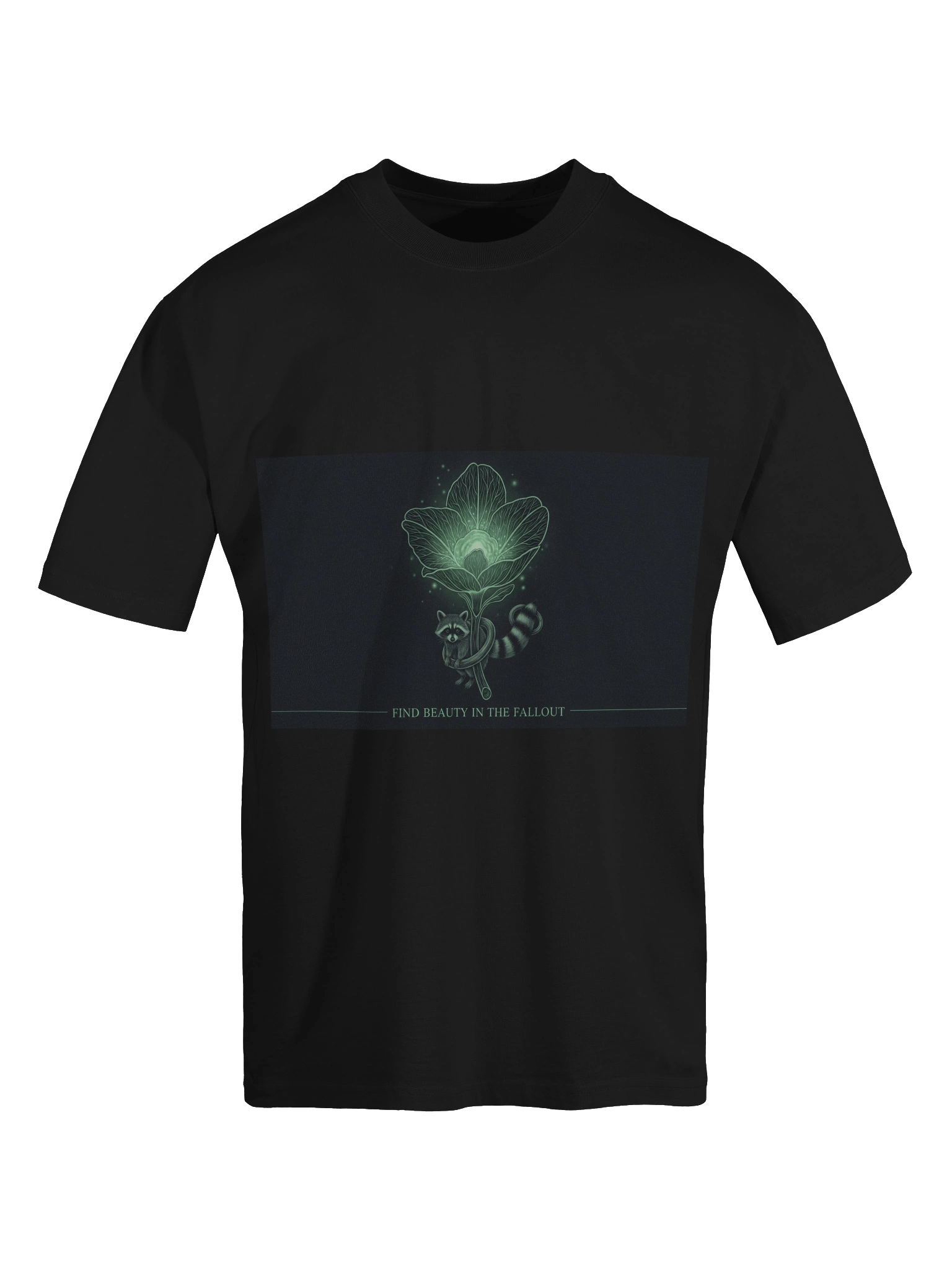 Glowing Floral Raccoon Oversized Tee product image (21)