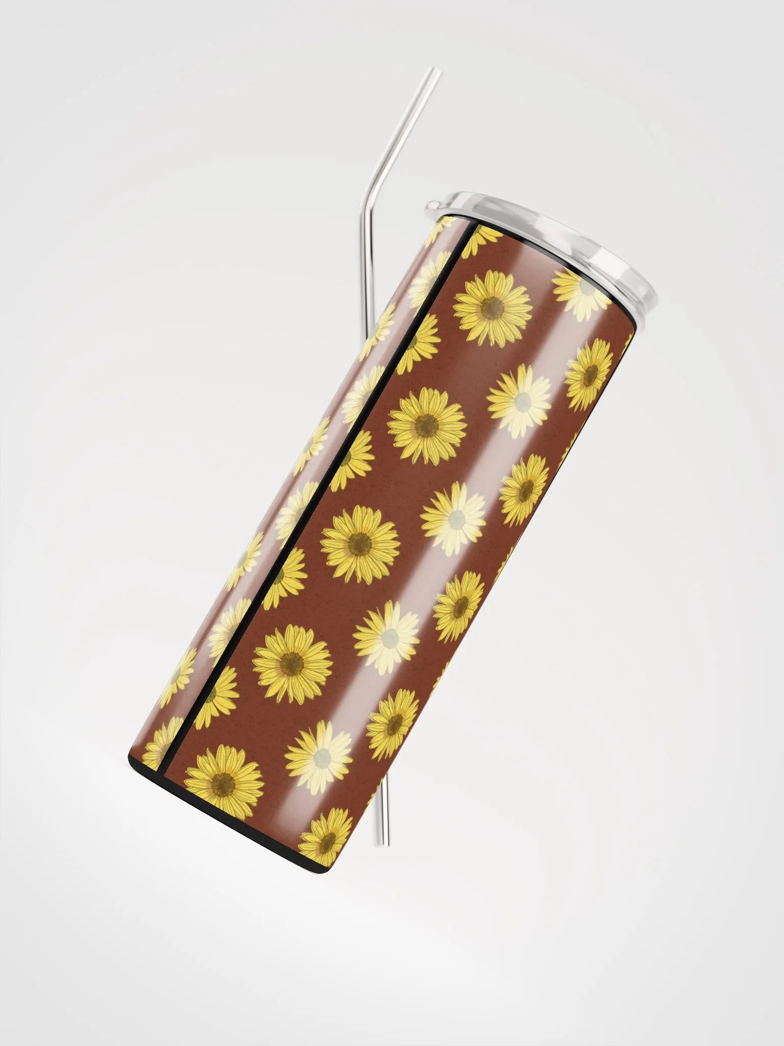 “Helianthus Sunflower Polka Dot” 20-ounce Stainless Steel Tumbler with Straw product image (11)