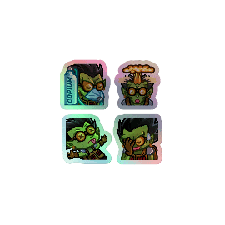 Goblin Emote Holographic Sticker Set B product image (1)