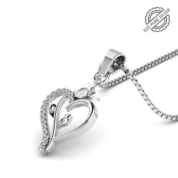 925 Pure Silver Neckless Rose Heart Pendant For Girls product image (2)
