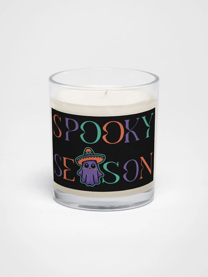 Spooky Season Sombrero Ghost Colorful Soy Wax Glass Jar Candle product image (1)
