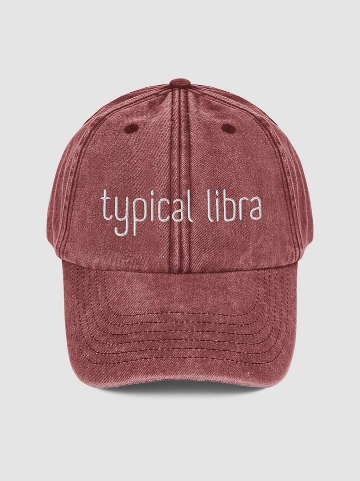 Typical Libra White on Red Vintage Wash Dad Hat product image (1)