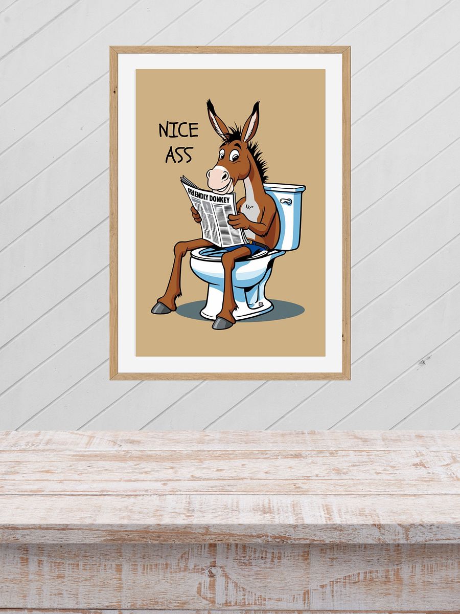 Donkey On Toilet Bathroom Downloadable Wall Art product image (7)