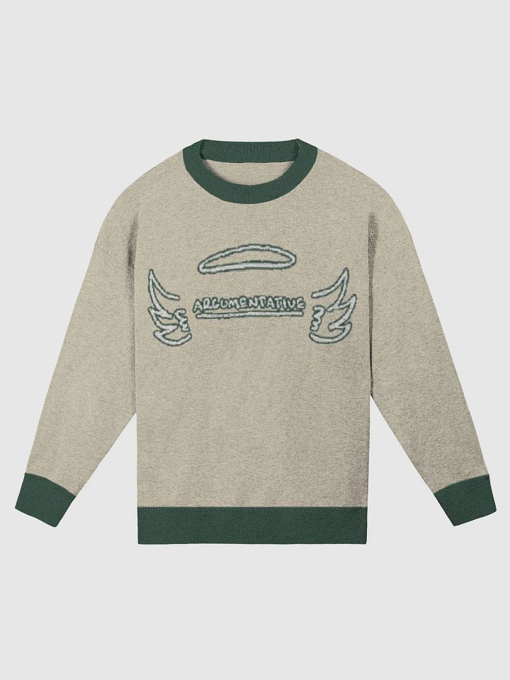 ANGELIC (lg. lined design, pine and beige) knitwear relaxed crewneck product image (3)