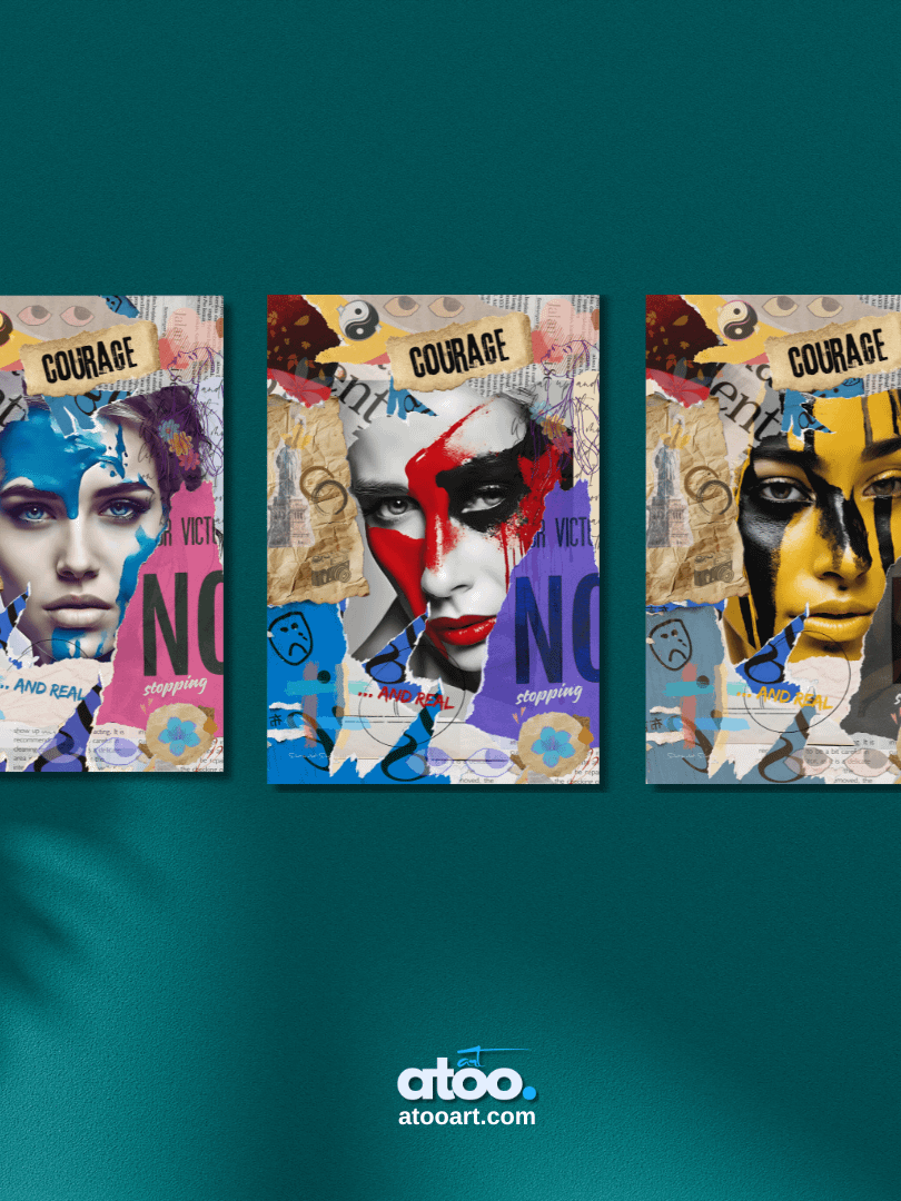 Don't be silent! Don't stop! Blue. Collage Wall Art product image (5)