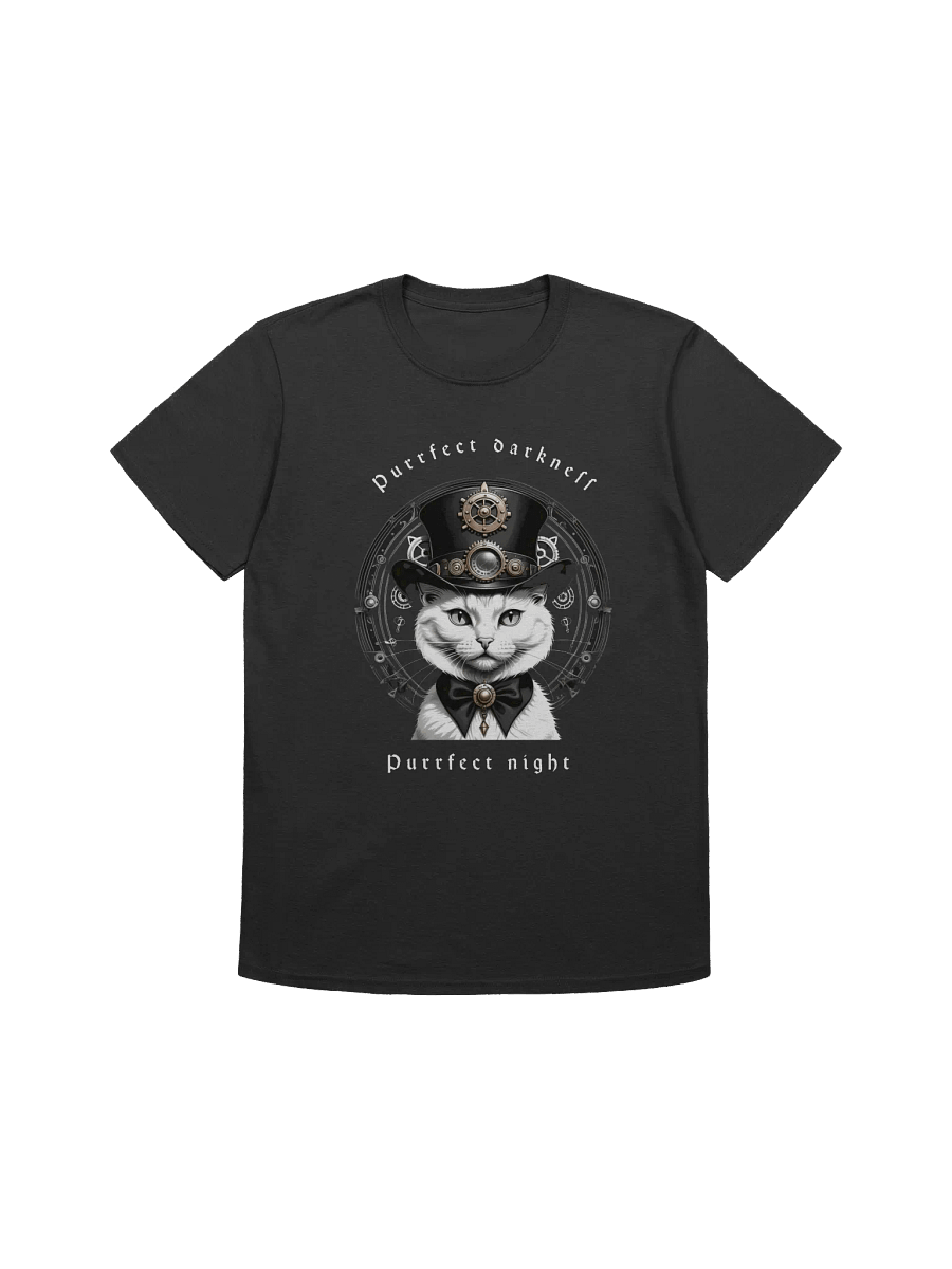 Goth Steampunk Cat T-Shirt Purrfect Darkness Purrfect Night product image (1)