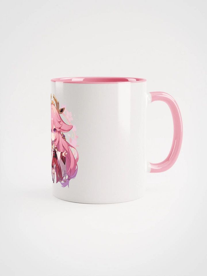 Yae Miko Genshin Impact Ceramic Mug – Pink Handle & Interior product image (2)