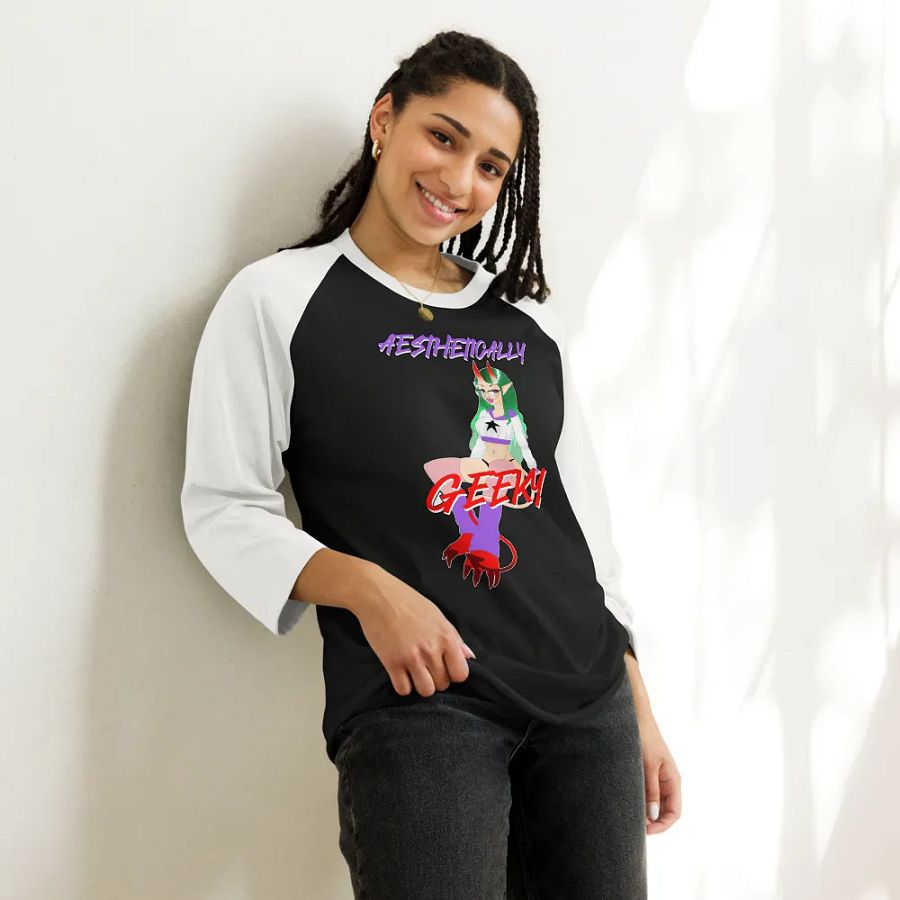 Aesthetically Geeky Demon Baseball Tee product image (20)