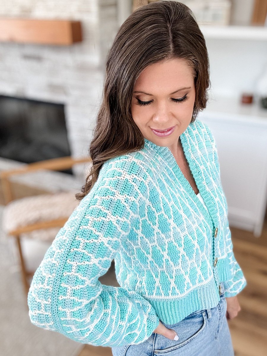 Seaglass Mosaic Cardigan Crochet Pattern product image (6)