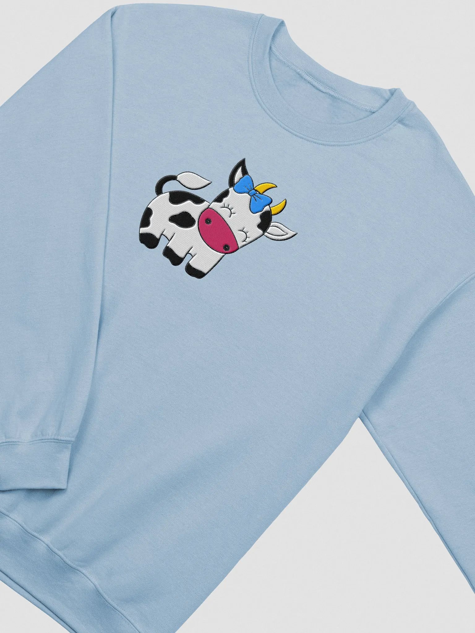 Kawaii Cow Embroidered Sweatshirt product image (1)