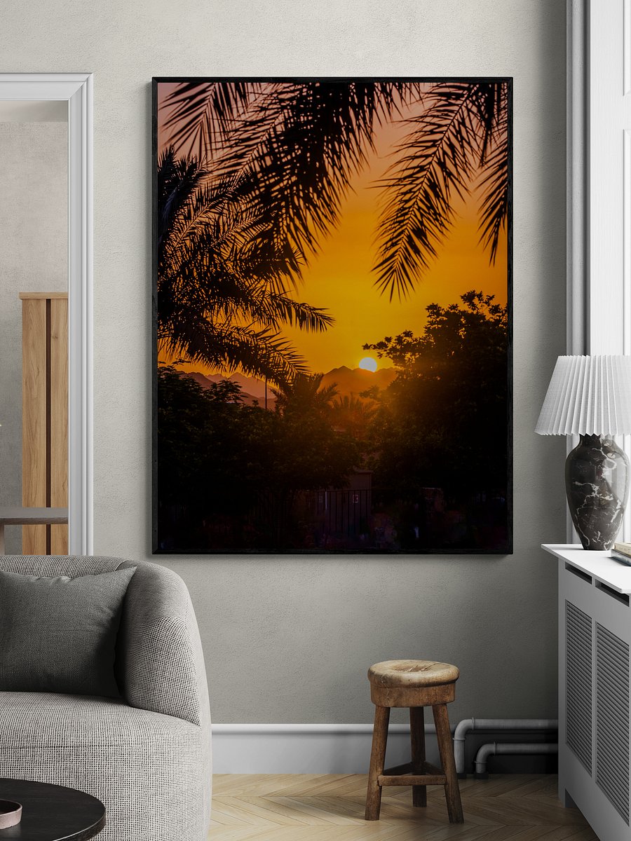 Crimson & Gold – Sunset Wall Art Print, Madinah Saudi Arabia Islamic Décor by The Hijrah Family product image (1)
