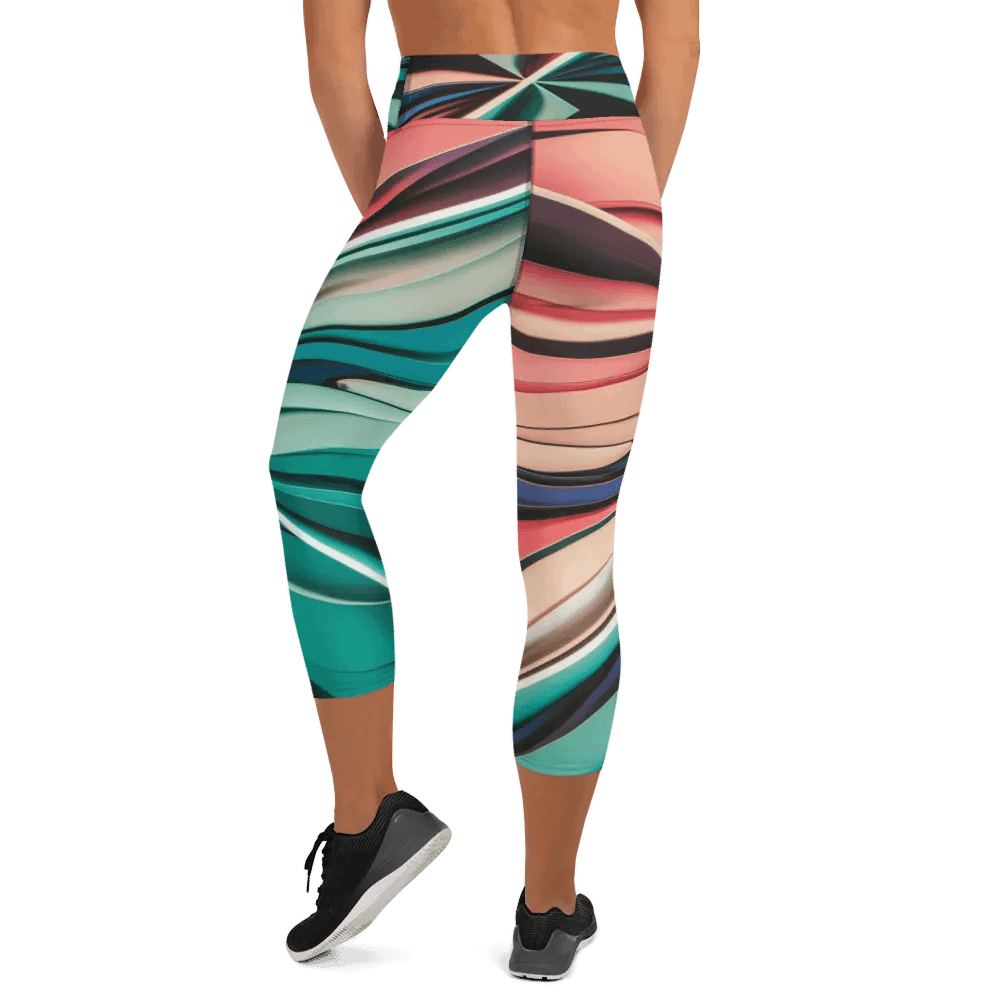 Abstract Geometric Yoga Capri Leggings in Vibrant Colors (XS-XL) product image (8)