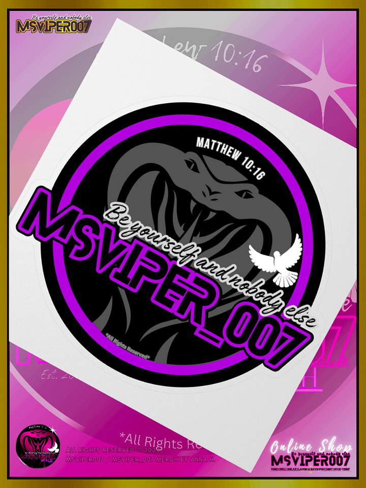 Sticker - "MsViper_007™ Brand Classic" [purple/blk emblem] Support&Sport Kiss cut Stickers By Anna H. product image (2)