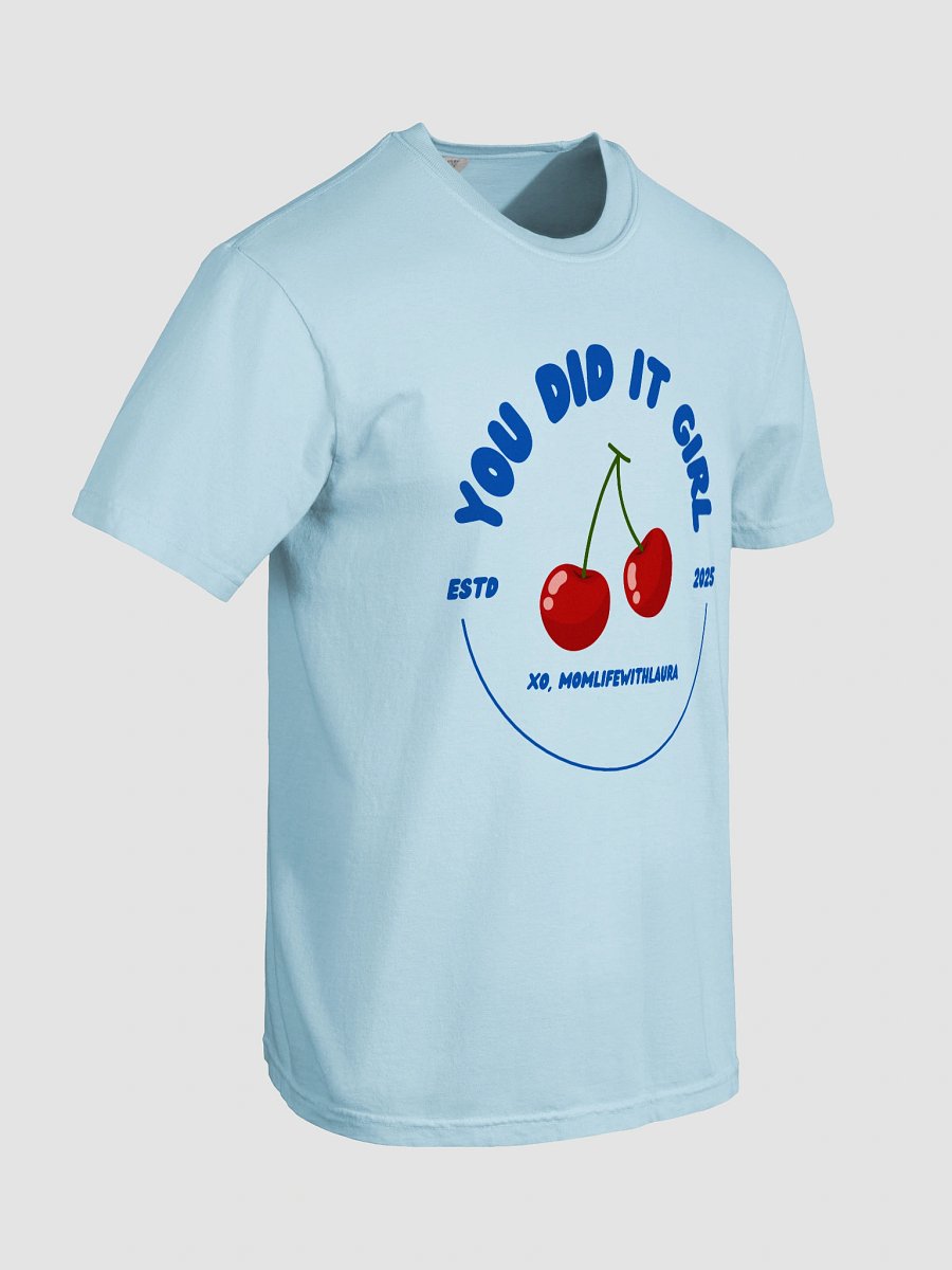 You Did it Girl Cherries Tee Comfort Colors - Blue/Light Blue product image (7)