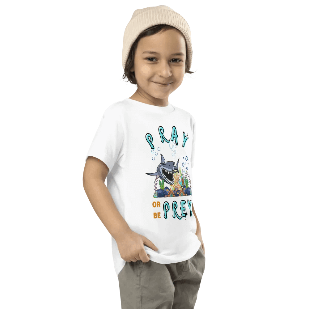 Pray Or Be Prey Funny Christian Toddler T-Shirt product image (4)
