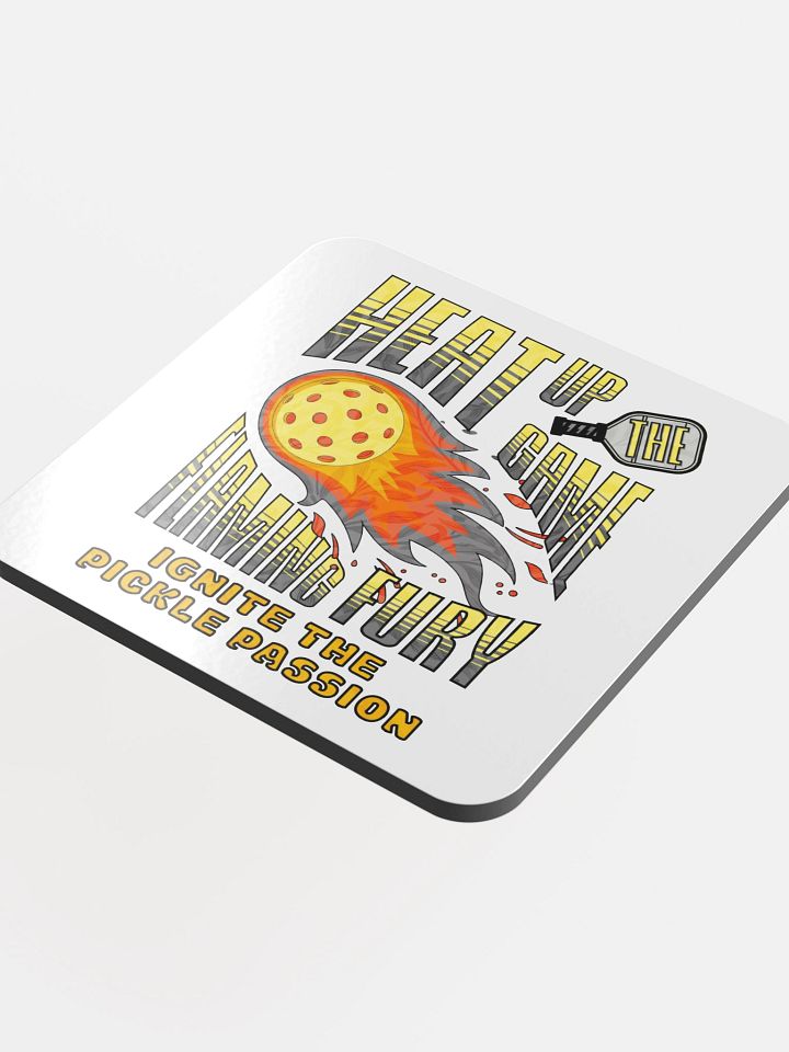 Heat Up The Game Flaming Fury Pickleball Cork Coaster Set product image (1)