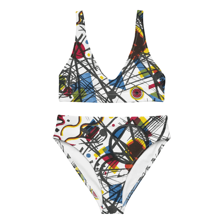 Abstract Lithographic Pattern Design High Waisted Bikini - V3 product image (2)