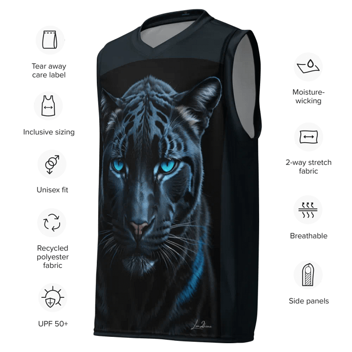 Mystic Panther - All-Over Print Basketball Jersey UPF50+ protection product image (2)