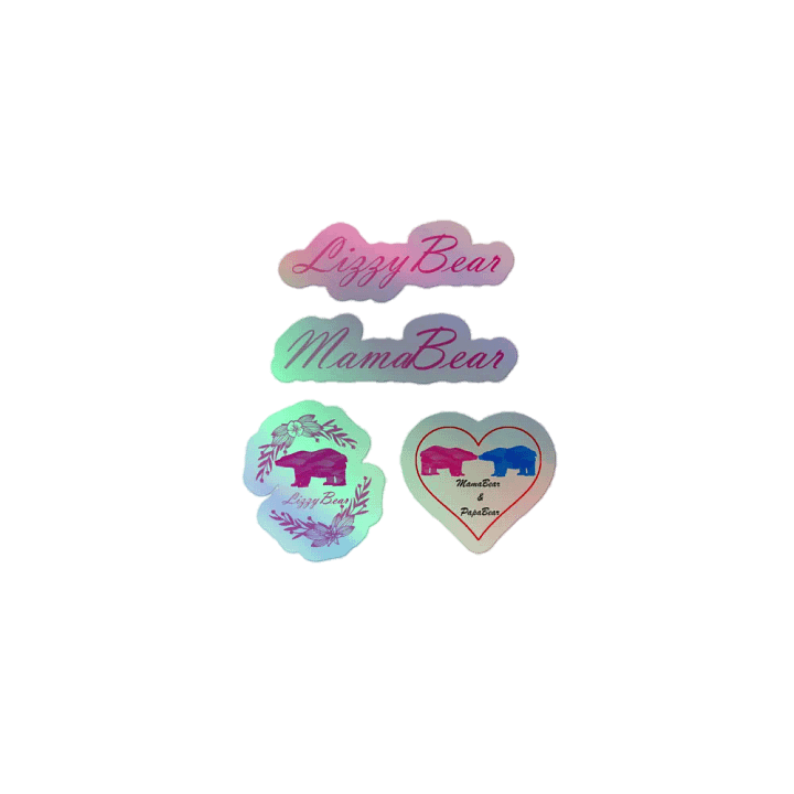 LizzyBear Kiss-Cut Holographic Sticker Sheet product image (1)