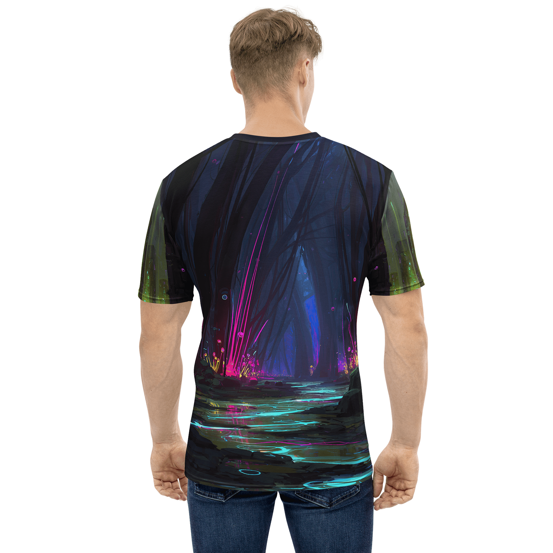 Neon Oracle – Futuristic Cyberpunk Glow T-Shirt product image (4)