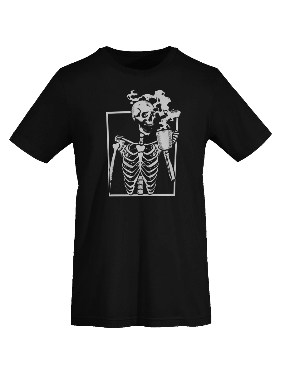 Skeleton With Hot Coffee Short Sleeve Unisex T-Shirt Top product image (71)