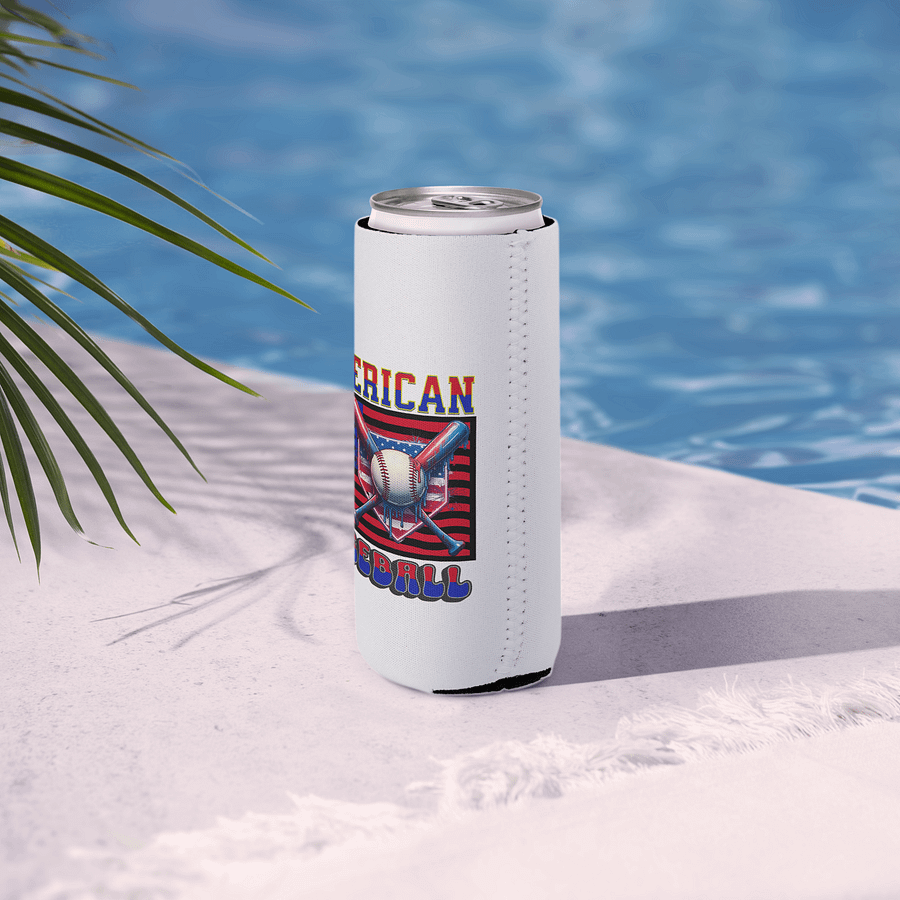 American Baseball Flag Patriotic Paint Drip Can Cooler product image (6)