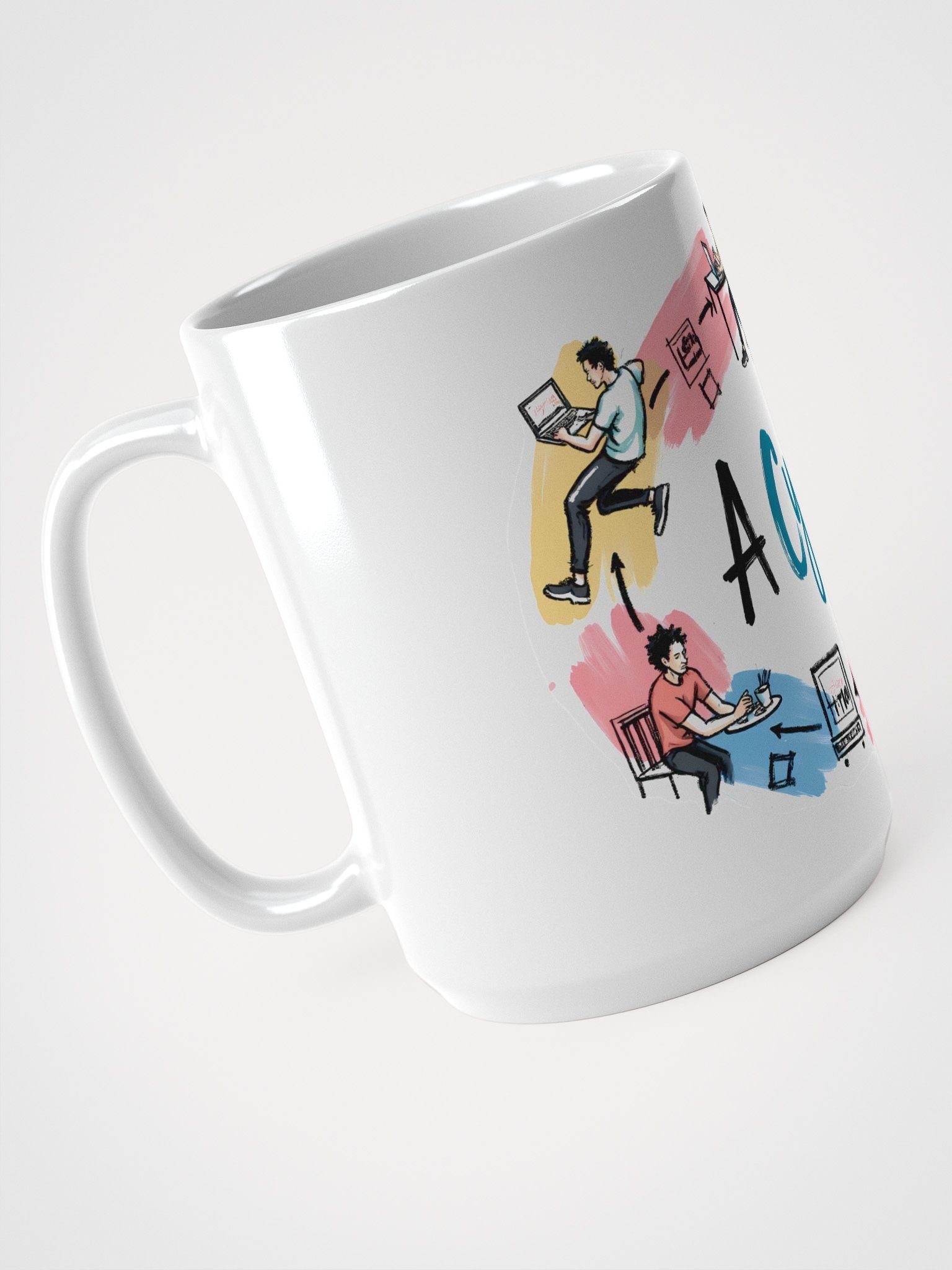 Daily Life Cycle Poster | Vibrant Illustration Art Glossy Mug product image (3)