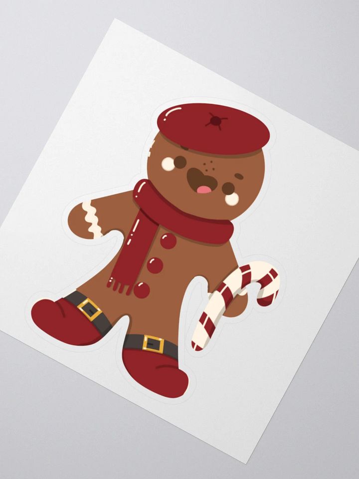 Cute Kawaii Gingerbread Man Kiss Cut Sticker product image (2)