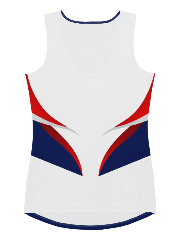 White And Blue Women's Tank With Wave Design product image (1)