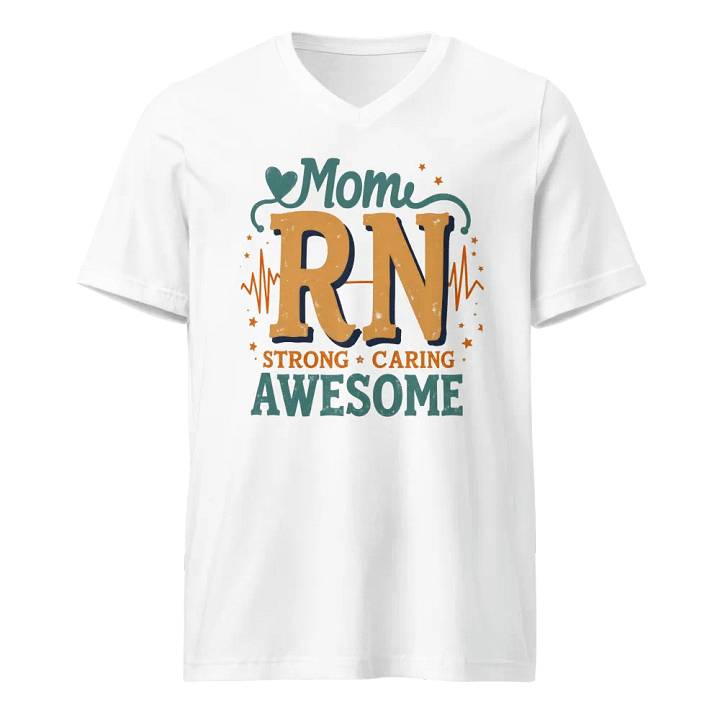 Mom RN, Strong, Caring, and Awesome V-Neck Tee product image (5)