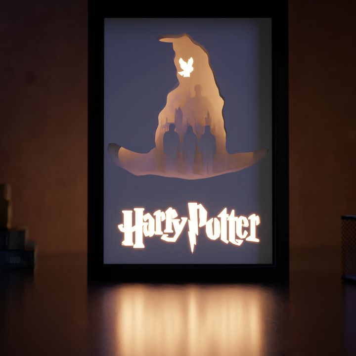 Harry Potter Hexagon-Rectangle Light Box Template 2 in 1 - PDF PNG SVG dXf +Video product image (1)