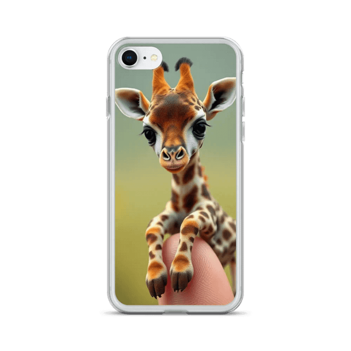 Miniature Giraffe on a Finger Clear iPhone Case product image (24)