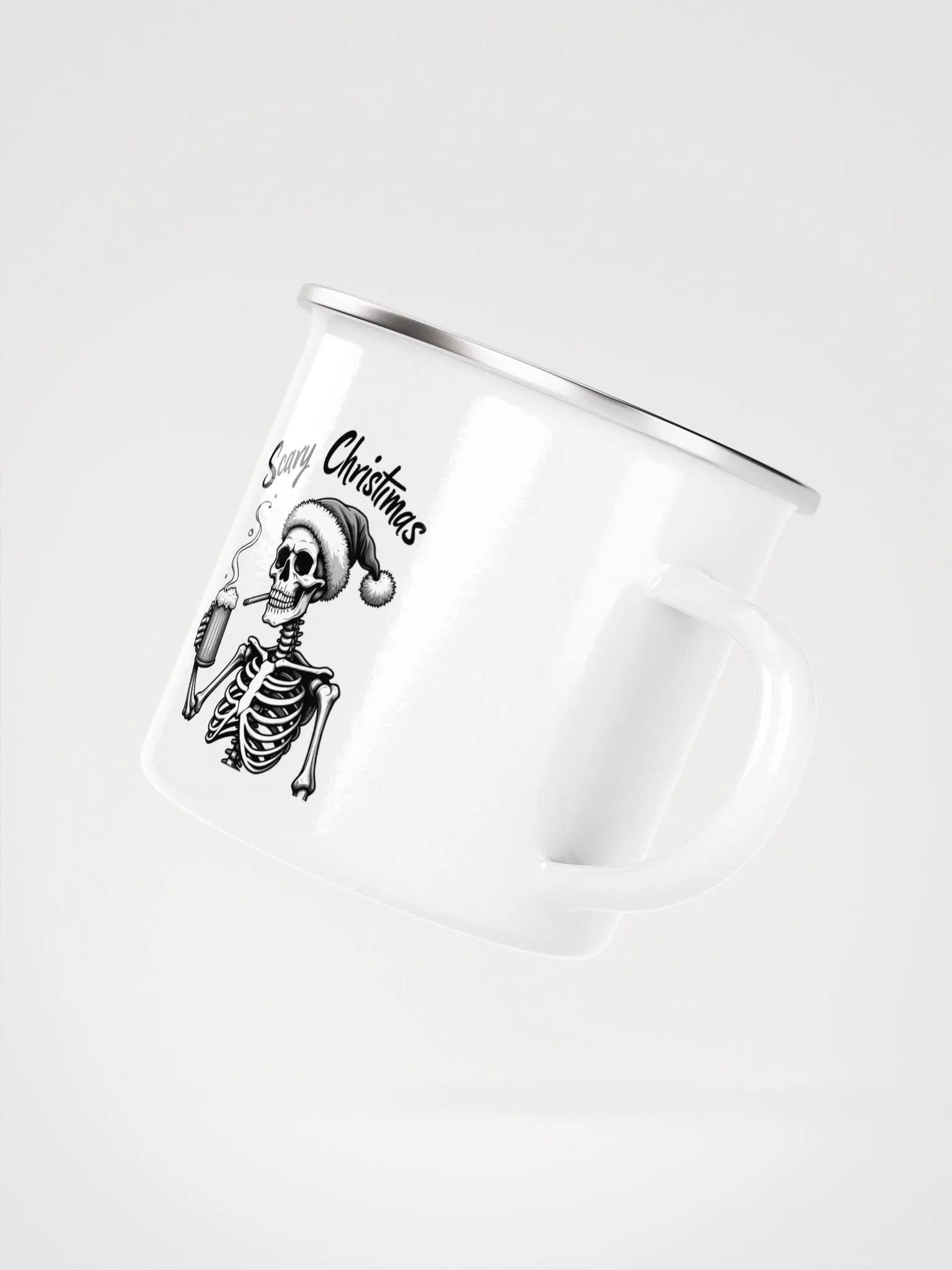 Scary Christmas Skull Enamel Mug product image (3)