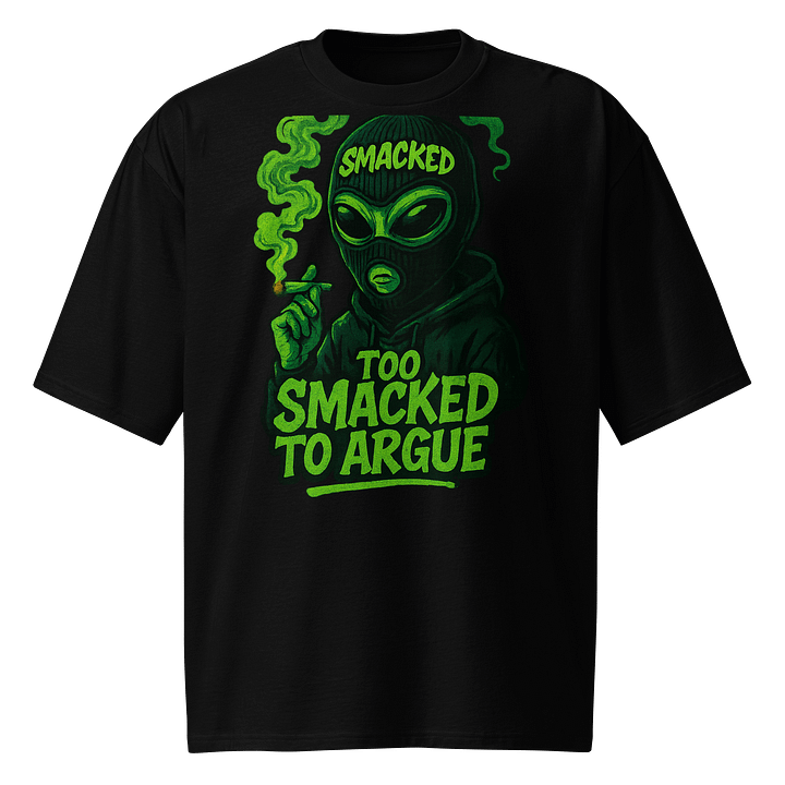 Too Smacked To Argue – Alien Ski Mask Tee (Black & White Edition) product image (1)