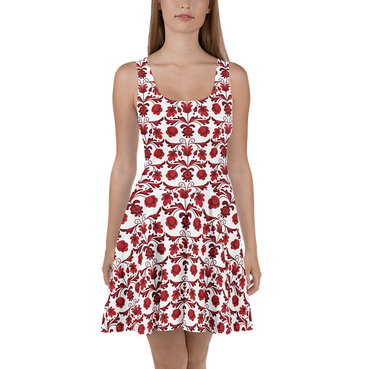 Red and White Skater Dress - Cute, Colorful, and Comfortable product image (2)