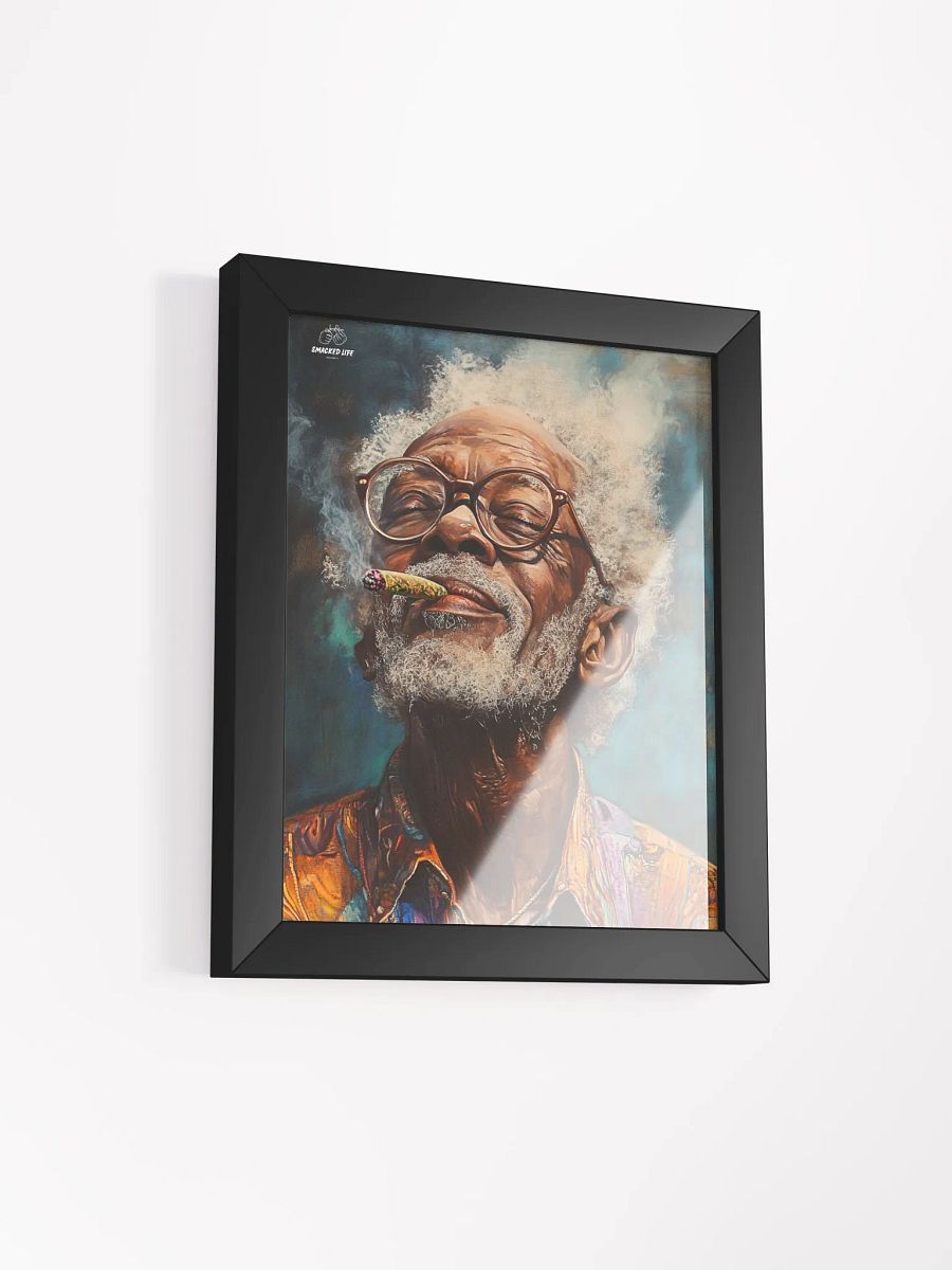 Elderly Black Man Smoking Blunt - 420 Stoner Art Print - Weed Wall Decor - Cool Grandpa Cannabis Art - Smoke Life Aesthetic product image (9)