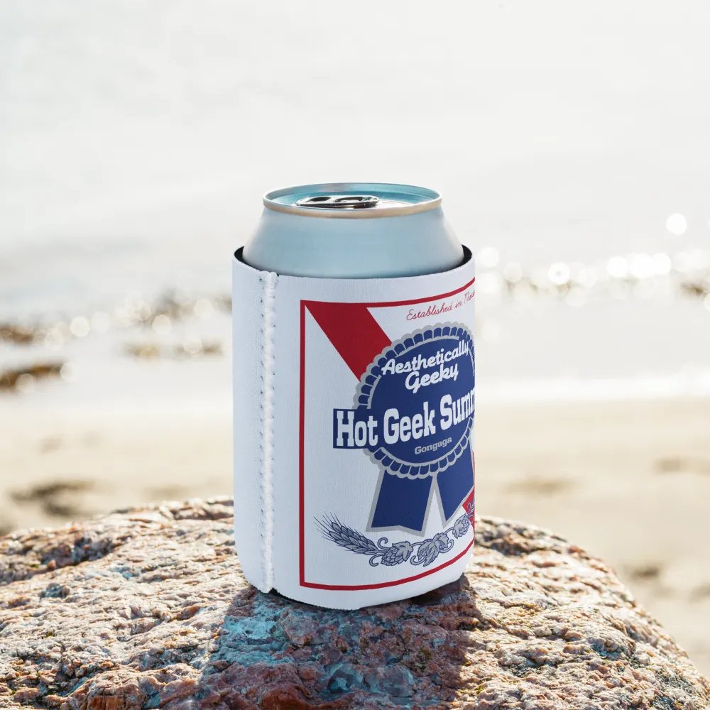 Aesthetically Geeky Hot Geek Summer Pabst Blue Ribbon Parody Drink Koozie product image (10)