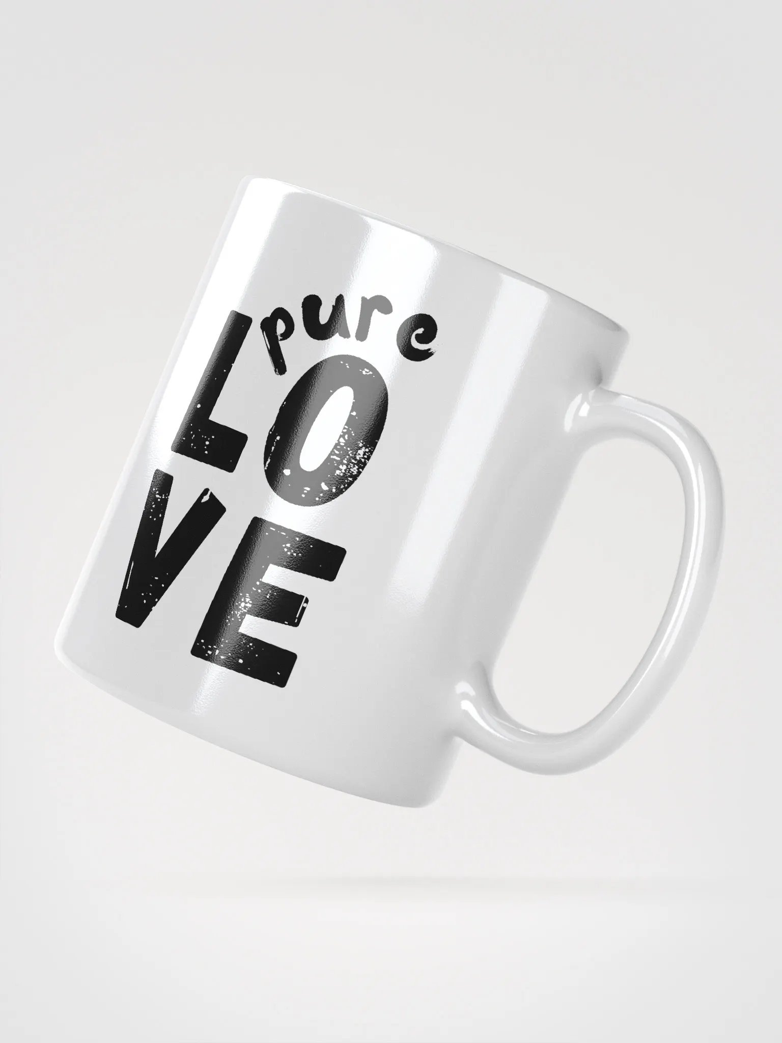 Pure LOVE Black on white glossy Mug product image (2)