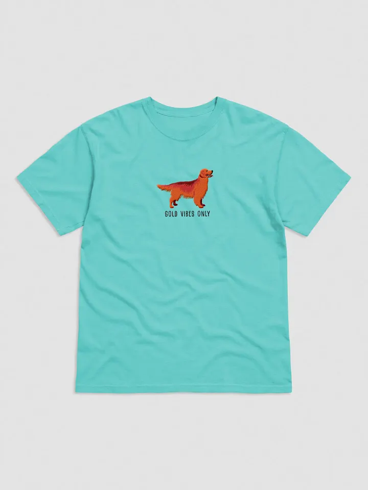 Gold Vibes Only T-Shirt(Embroidered) of a Golden Retriever(Red) product image (25)