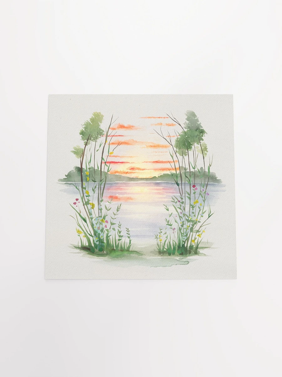 Reflective Waters Sunset Watercolor - Poster product image (4)